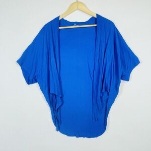 Blue‎ Ginger Shrug Cardigan Womens O/S Blue Boho Tropical Resort Chic Swim Cover